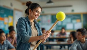 Voici pourquoi les enseignants glissent parfois une balle de tennis au bout d’un manche à balai en classe
